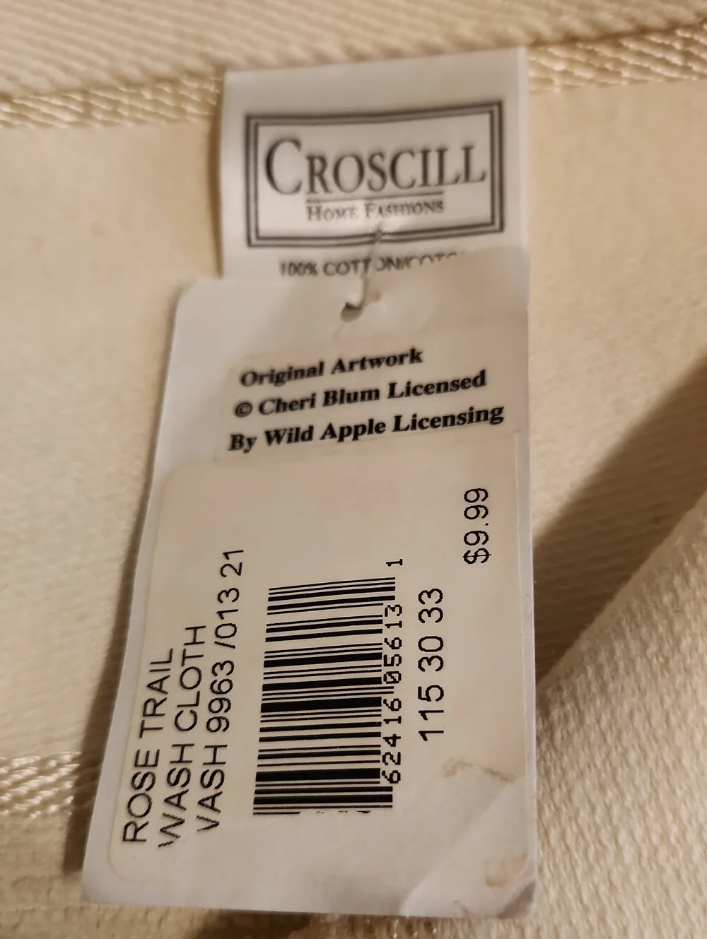 CHERI BLUM Original Artwork Croscill Home Fashions Floral Washcloth Set Of 2
